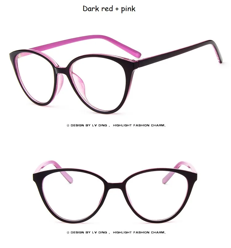 Ретро милые очки кошачий глаз компьютерные оправы для женщин очки прозрачные очки для чтения PC прозрачные линзы винтажные очки