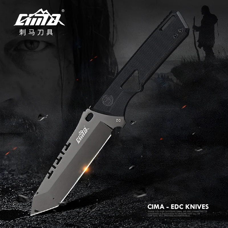CIMA G299 охотничий нож с фиксированным лезвием, D2 стальной Походный нож