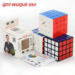 QI Yi WUQUE 4x4 волшебный куб, 4x4 изысканный для соревнований скоростной куб, черный и Stickerless Cubo Magico игрушки для детей