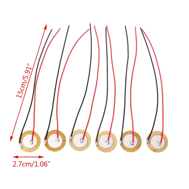 6 шт./пакет 27 мм пьезодиск элементы с 15 см приводит гитарные усилители Инструменты для ремонта струнных инструментов