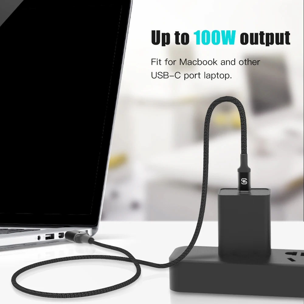 SIKAI المغناطيسي كابل شحن 100 W PD سريع تهمة USB-C نوع-C كابل لجهاز ماكبوك برو المحمول الهاتف المحمول عكسها ماج كابل