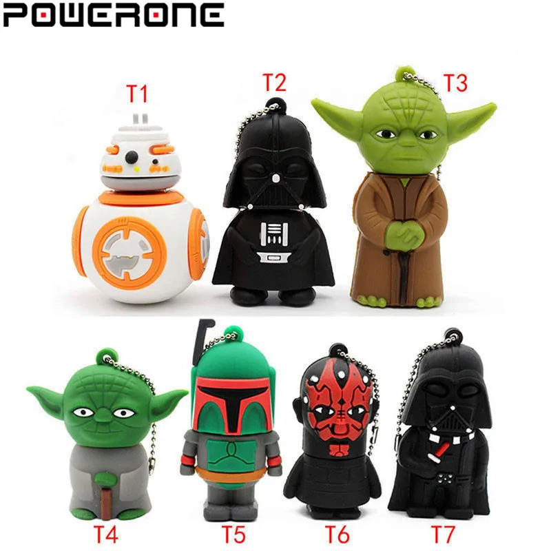 

POWERONE USB flash drive star wars pen drive 4GB/8GB/16GB/32GB/64GB Star War Dark Darth Vader Yoda pendrive memory stick u disk