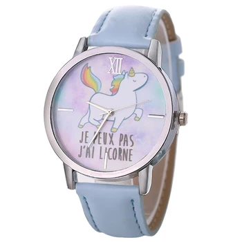 

Relogio Feminino 2020 Brand Cute Unicorn Animal Watches Kids Girls Leather Band Analog Alloy Quartz Watch Women reloj mujer