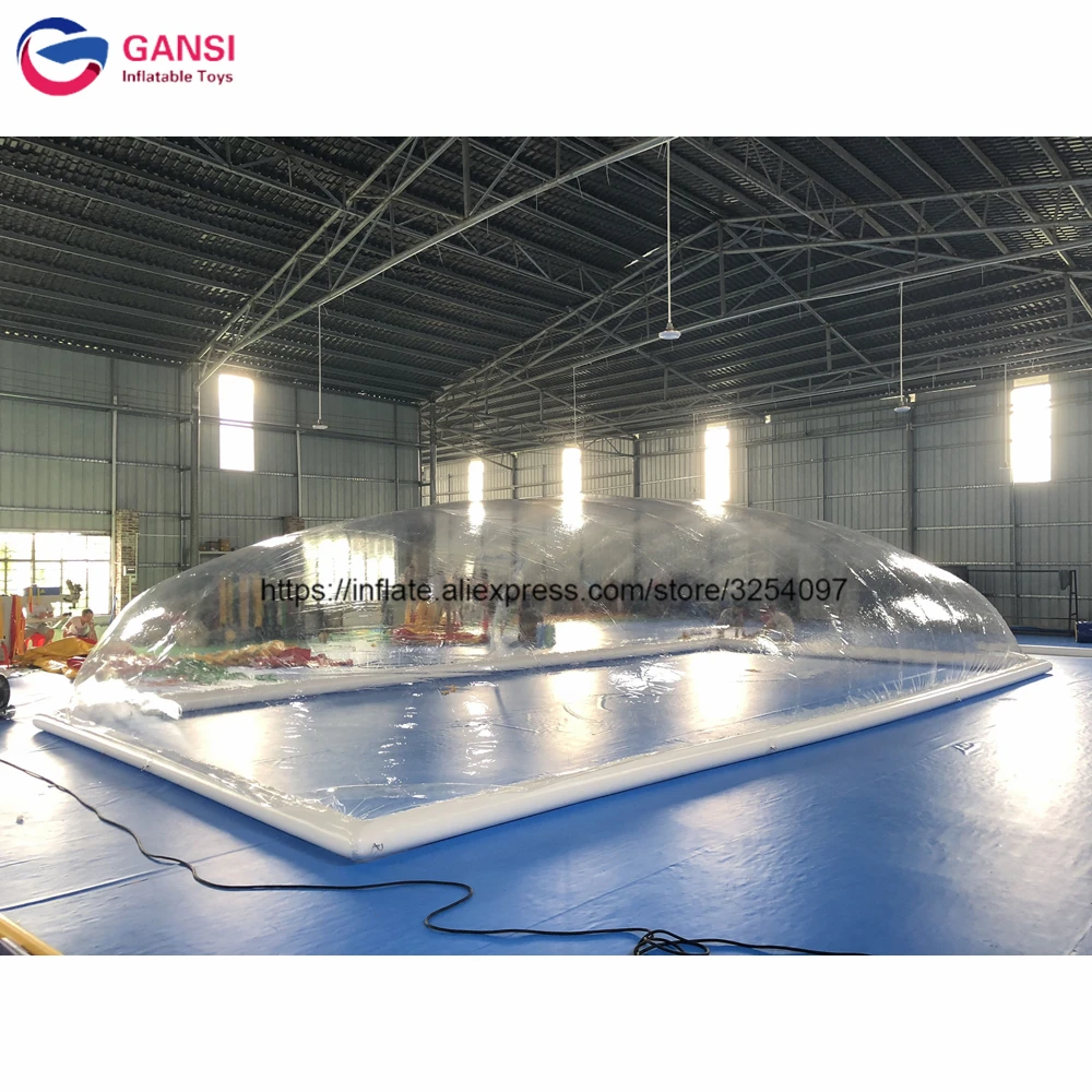 Commercial Customized Dome Shape Inflatable Pool Cover Tent Transparent Inflatable Pool Tent With High Quality transparent pvc hot water bathtub inflatable swimming pool cover tent