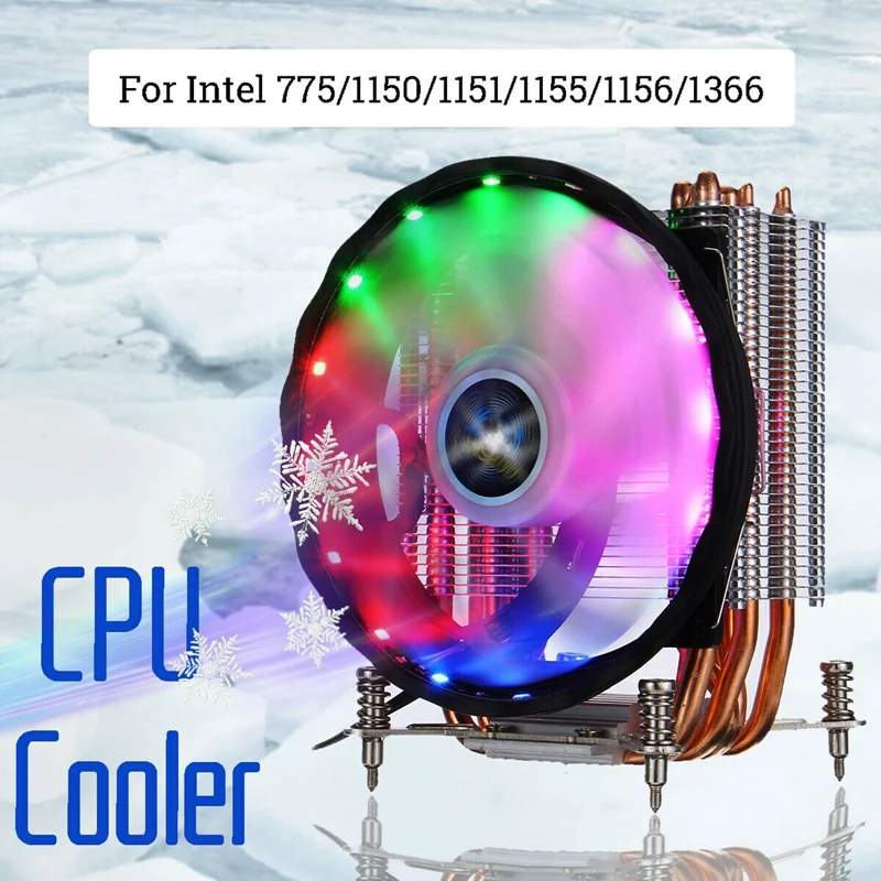 Процессорный кулер 6 тепловым стержнем heat pipe 120 мм Rgb вентилятор для Lga 775/1150/1151/1155/1156/1366 Au