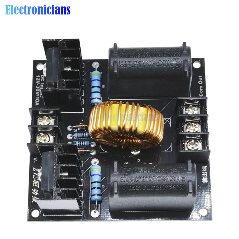 DC 12-30 в ZVS низкое напряжение индукционная нагревательная плата катушки Тесла Flyback драйвер 30 мм большой тепловой модуль раковины нагреватель для Arduino