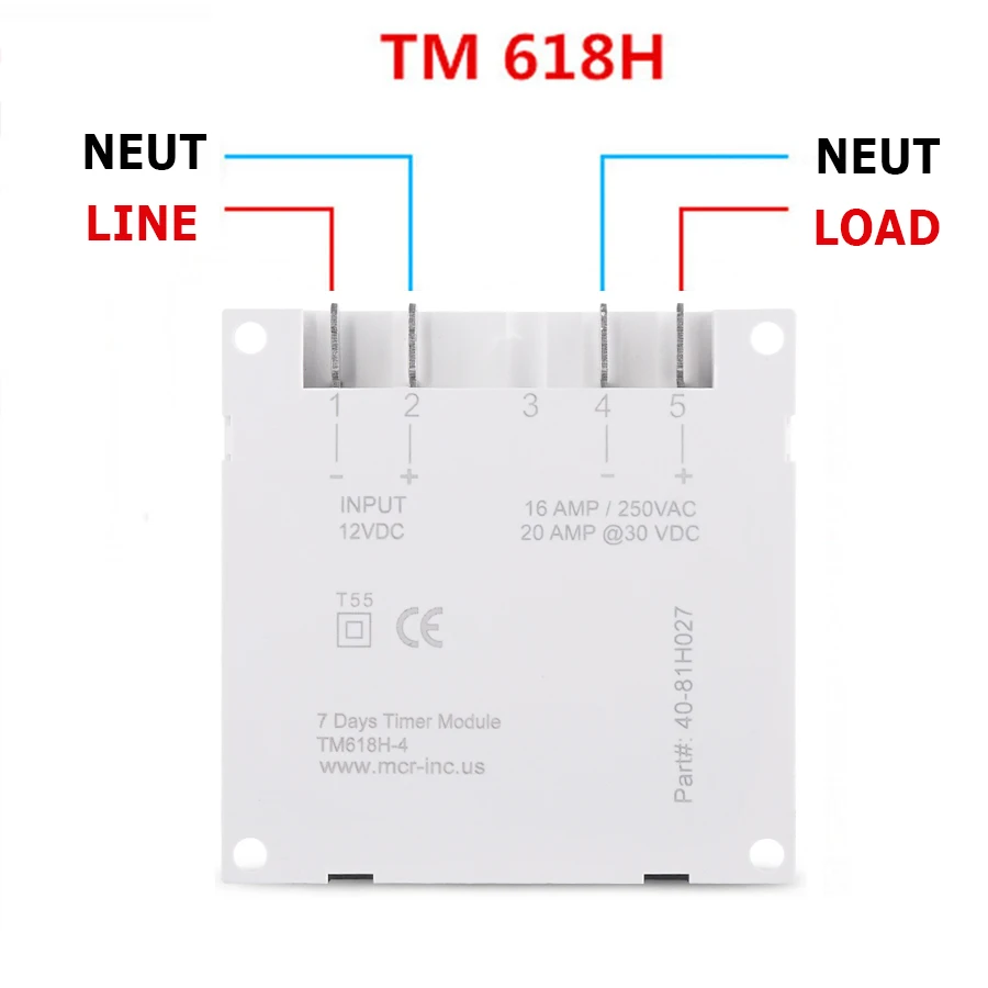 TM618H 12VDC AC Еженедельный программируемый цифровой электронный таймер выключение реле таймера задержки интервал Таймер Время работы