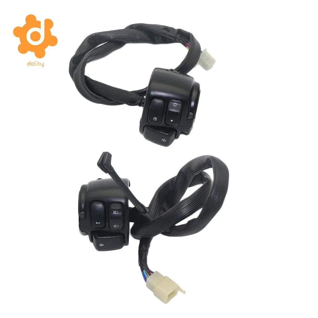 Motorcycle 1' Handlebar Control Switches Black + Wiring Harness for-in