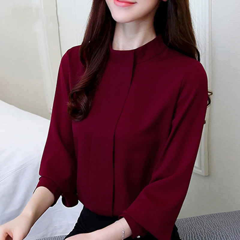 

2019 Women Blouse New Fashion Casual Shirt Long Sleeve Plus Size Women's Clothing Red Office Lady Shirts Feminine Tops Blusas