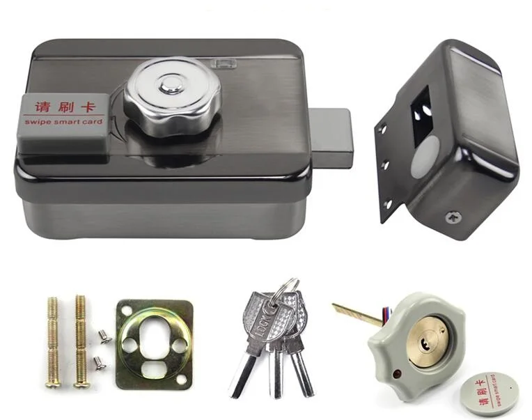 LPSECURITY домофон RFID система контроля доступа дверной замок комплект + замок электрических ворот 10 идентификационных чипов + адаптер питания