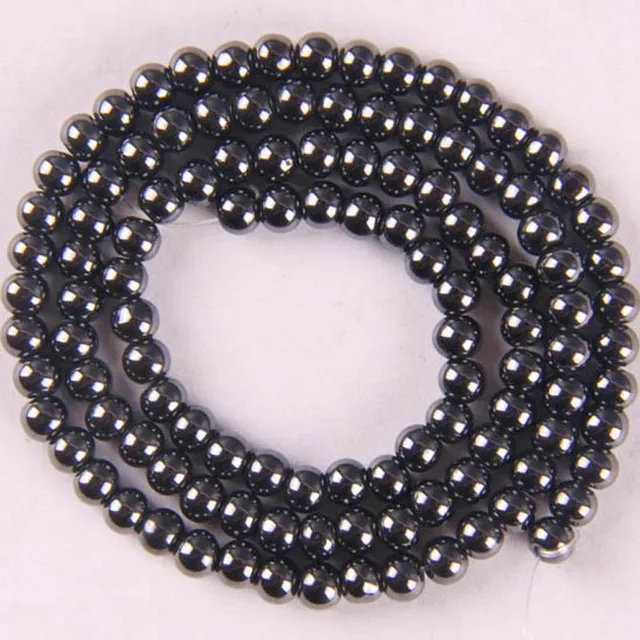 4MM Black Hematite Healing Loose Beads 16 Inch Jewelry For