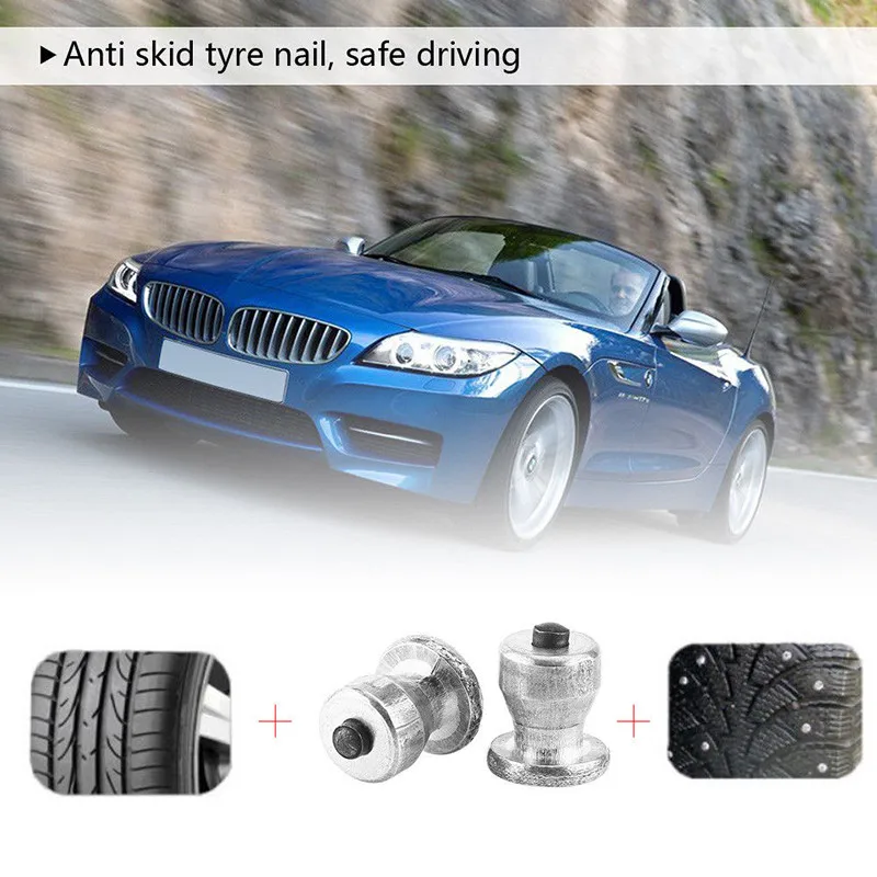 

Liplasting 100pcs/Pack Durable Car Parts 8-10-2 Screw in Tire Stud Anti-Slip Wheel Tyre Snow Chains Spikes Anti Skid Ice Studs