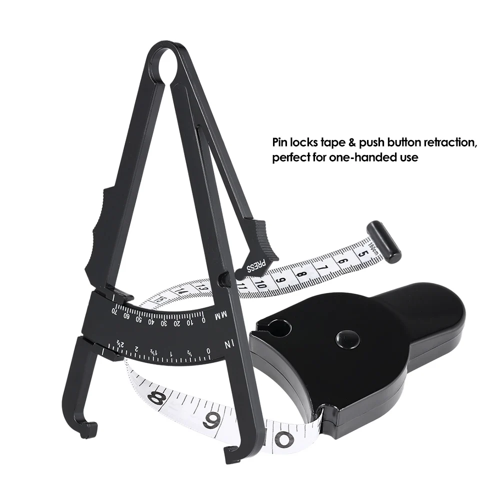 Штангенциркуль 70 мм Skinfold штангенциркуль для жира тела набор для измерения жира тела Skinfold инструмент для измерения с измерительной лентой черный
