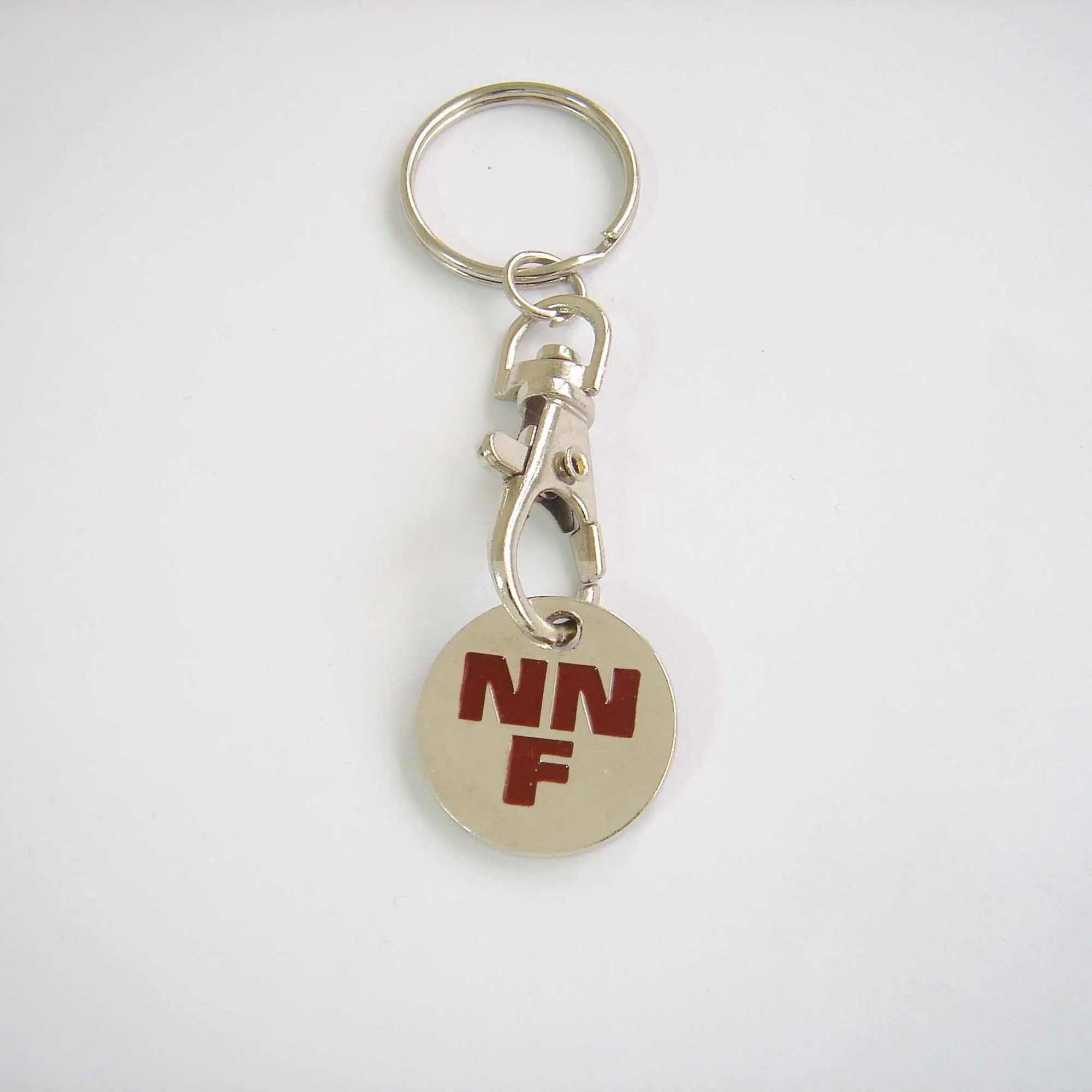

customized commemorative metal coin keychain with soft enamel red color