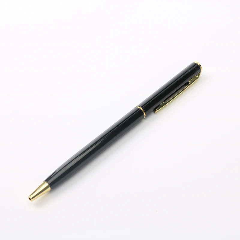 Новое поступление черный стержень вращающаяся металлическая шариковая ручка Коммерческая Подарочная шариковая ручка канцелярские товары