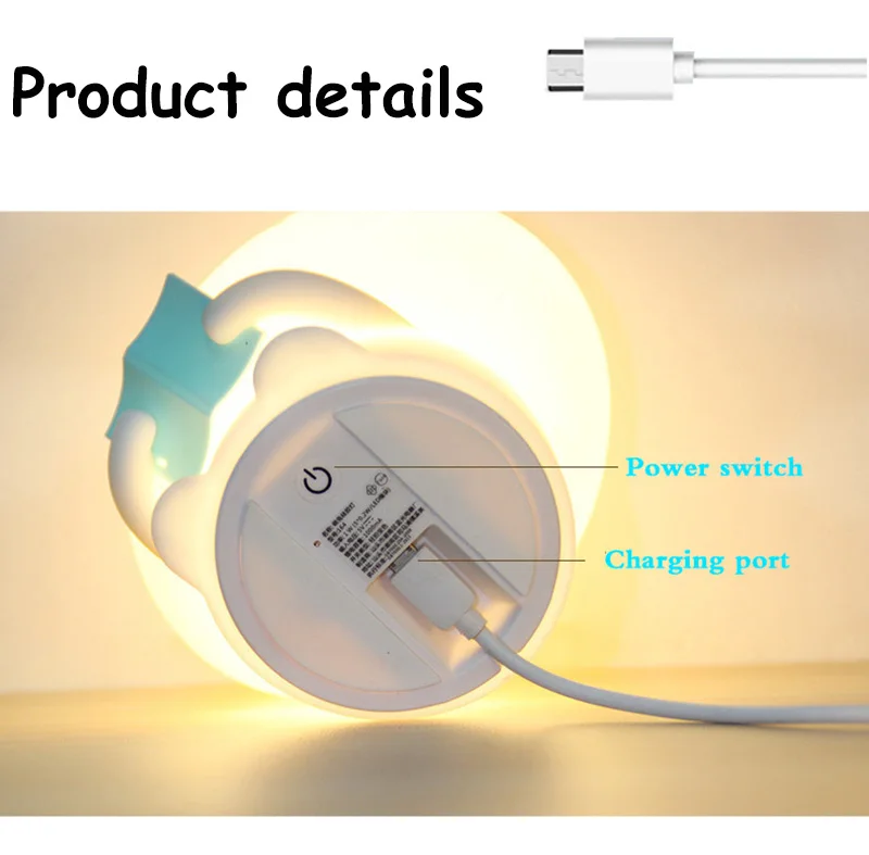 USB Запись функция говорить кошка ночник силиконовые Touch сенсор мультфильм животных дыхание детей подарок для малышей украшение для кровати