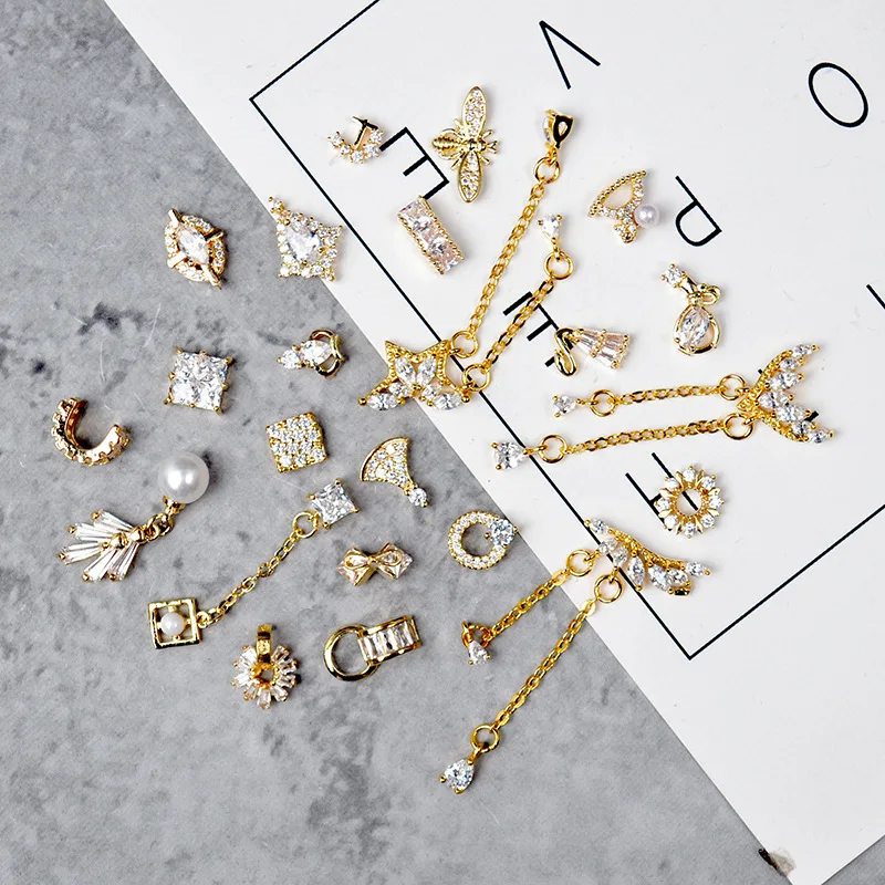 

10pcs hot selling Zircon gemstone Nail art jewelry alloy nails decoration zircon rhinestone Manicure zircon diamond nail Charms