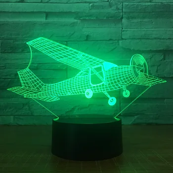 

Glider Aircraft Plane 3D 7 Color Lamp Visual Led Night Lights For Kids Touch Usb Table Lampara Lampe