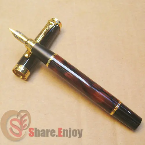 Перьевая ручка Jinhao 500 excellent Medium WINE винный мрамор и золотой