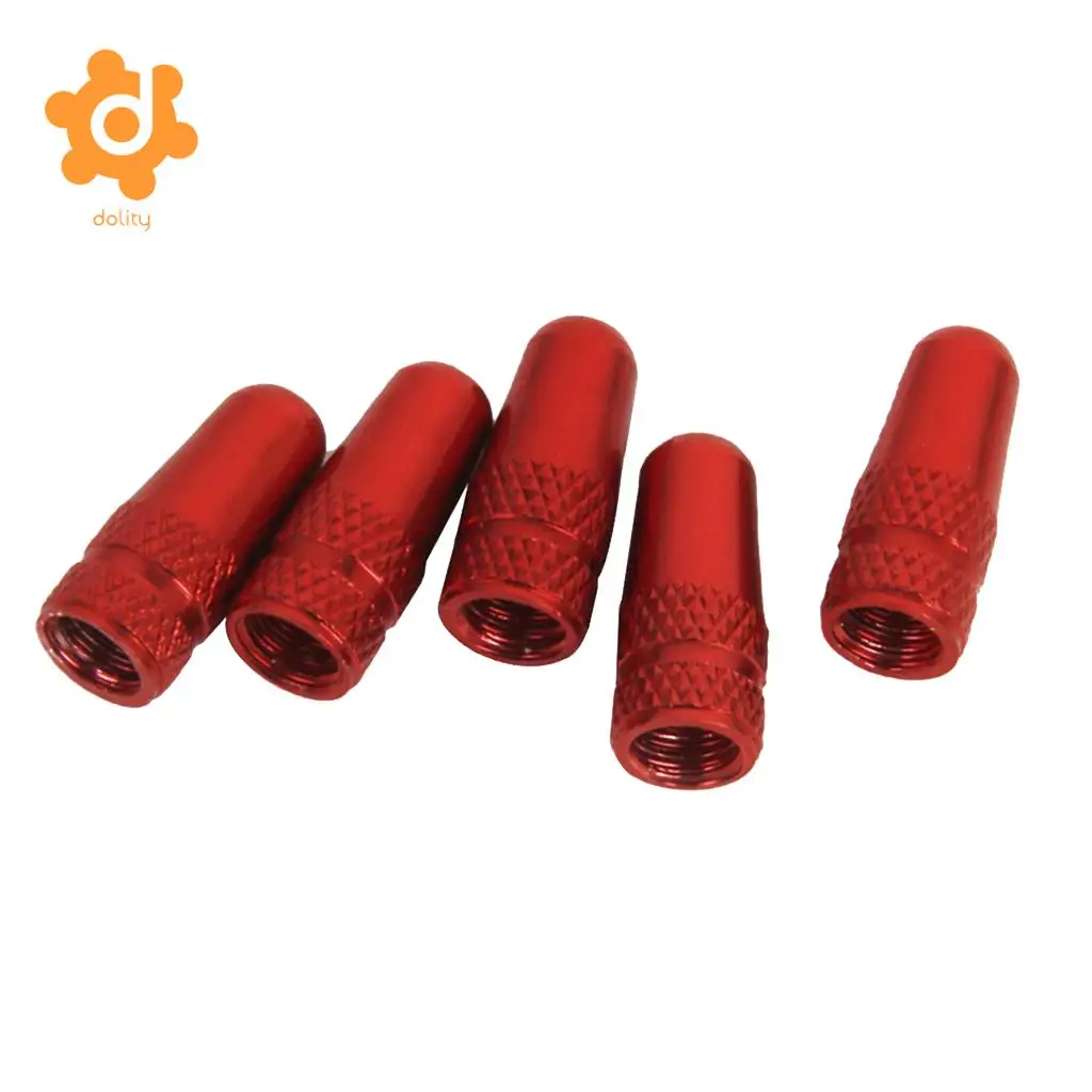 5pcs/lot Red Alloy Wheel Rim Tyre Stem Air Valve Caps for French Presta Valve Cap Bikes Bicycle Accessories