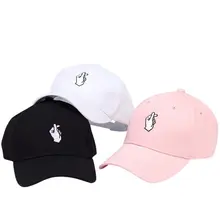 Black White Light Red Sports Running Cap Angled Brim Love Gesture Finger Printed Cotton Hat Adult Sportswear Accessories New