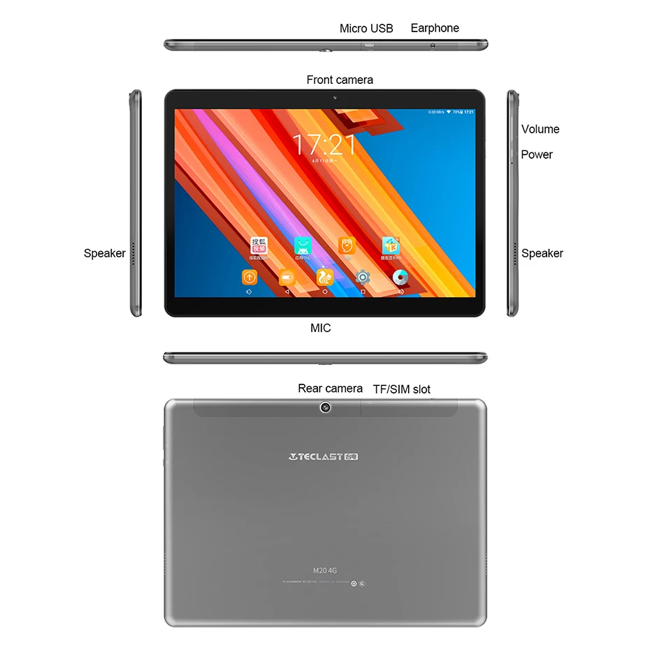 Teclast M20 10,1 дюймов 2560*1600 планшетный ПК MT6797 X23 Deca Core Android 8,0 4 Гб ОЗУ 64 Гб ПЗУ двойной 4G телефон планшеты двойной Wifi gps