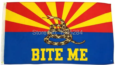 

Arizona Gadsden Bite Me Flag Banner New 3x5ft 90x150cm Polyester 9897, free shipping