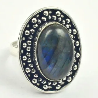 

Labradorite Ring Silver Overlay over Copper, USA Size 7 , R3625