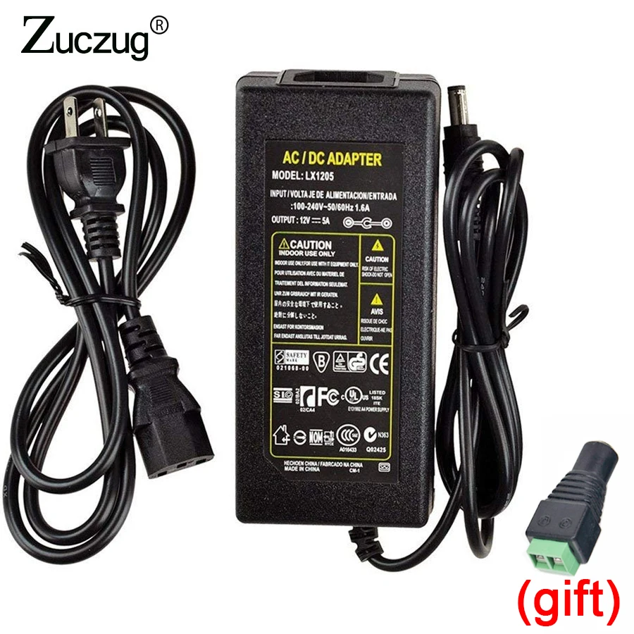 

Power Adapter AC220V to DC 12 V 12v 5A Converter regulated power supply led driver Power Adapter For LED Strip Voltage regulator