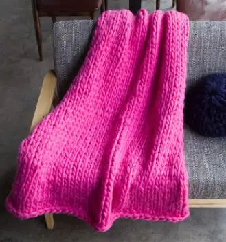 Брендовое хлопковое мягкое плотное трикотажное однотонное 3D одеяло, массивное вязаное одеяло, Комплект постельного белья для дивана, Декоративный Рождественский подарок - Цвет: rose