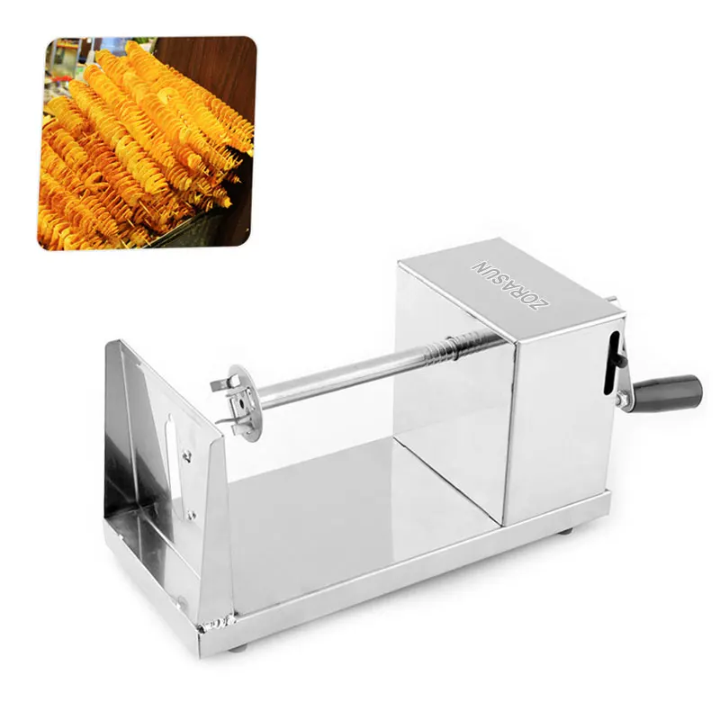 Commercial French Fry Cutter Stainless Steel Spiral Potato Slicer Twist Potato Chips Making Machine Tornado Cutter Peeler