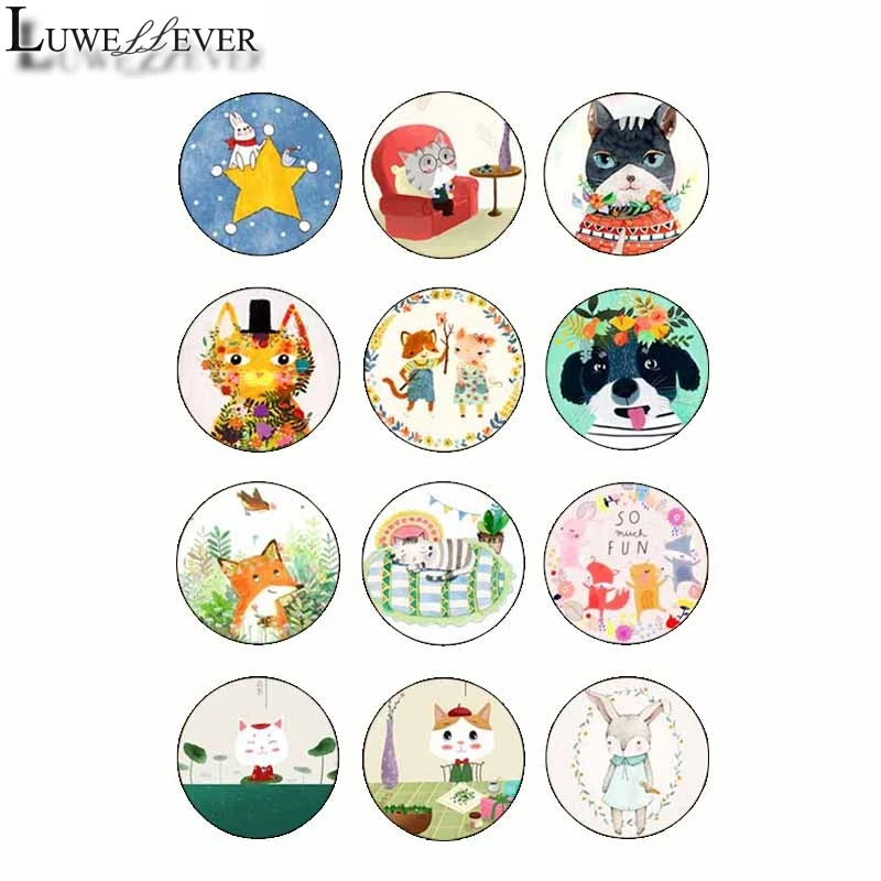 

Круглые стеклянные кабошоны с животными размером 10 мм, 12 мм, 14 мм, 16 мм, 20 мм, 25 мм, 427, 12 шт./лот, фурнитура для ювелирных изделий, 18 мм, амулетный браслет с кнопкой-застежкой