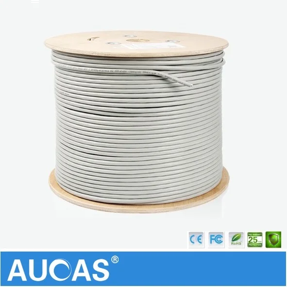 AUCAS High Speed CAT6 Lan Cabe 50M 100M 305M FTP Ethernet Network Shielded Cable Pure Copper HDPE Jacket Free Shipping |