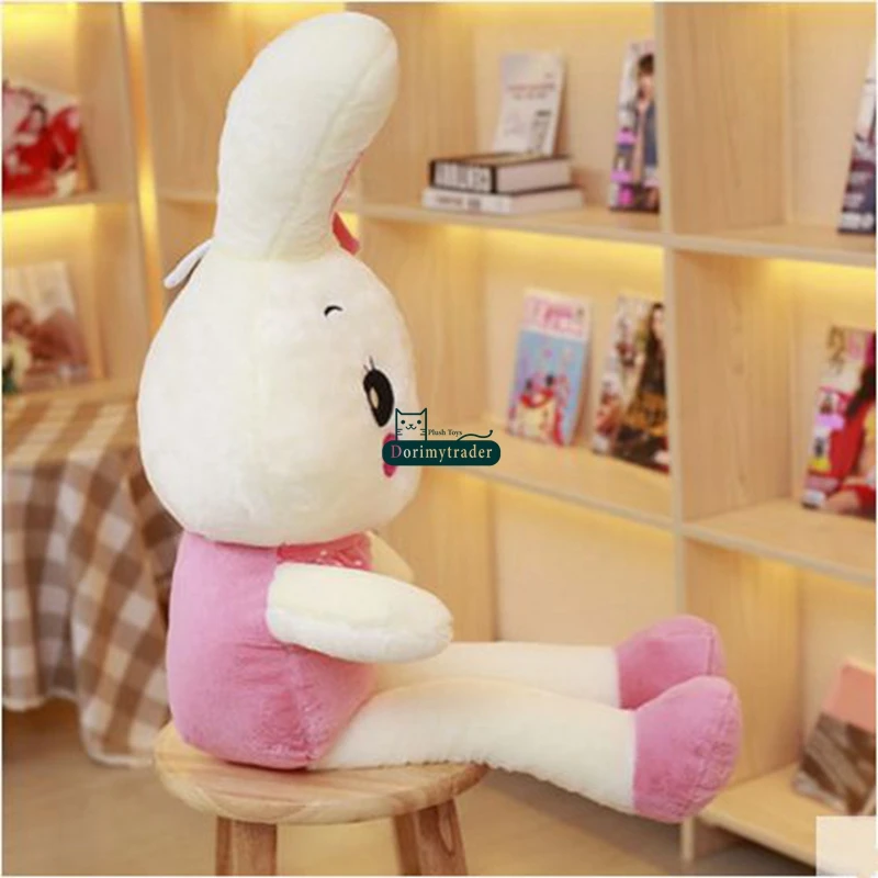 Dorimytrader cuddly soft large anime bunny plush doll cartoon kawaii  pink rabbit stuffed toy pillow gift for girl 170cm 67inch DY61754 (3)