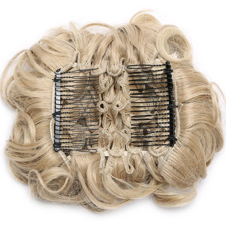 С-noilite 1 шт. синтетические волосы большой булочка шиньон два Пластик гребень клипы в шиньон синтетические парики Chignon cheveux волос