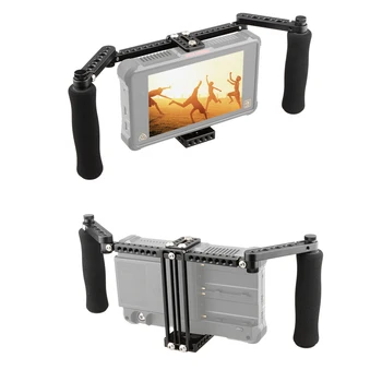 

CAMVATE Aluminum StaCamvate Adjustable Foam Handles Concise Monitor Cage for 5" and 7" LCD monitors C1871