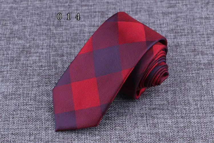 Mens Polyester Skinny Tie 6cm Slim Fashion Neck Tie Green Red Flower Striped Leisure Necktie Business Wedding Neckwear Gift Ties - Цвет: W14