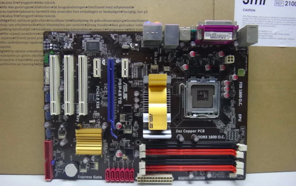 original motherboard P5P43TD Socket LGA 775 DDR3 16GB boards ATX USB2.0 SATAII P43 desktop motherboard free shipping socket lga 775 motherboard backplate iron bracket cpu