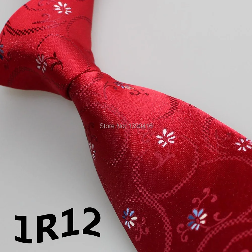 2015 Latest Style Men Dress Ties Bright Red Blue White Floral Design Vogue Party Moda Blusa