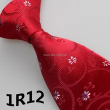 2017 Latest Style Men Dress Ties Bright Red Blue White Floral Design Corbatas Hombre Men s