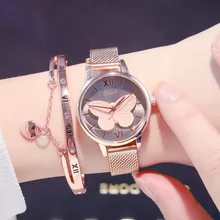 Unique Creative 3D Butterfly Dial Simple Women Quartz Watches Luxury Ultra Thin Ladies Dress Casual Watch Female Elegant Watches exquisite ultra thin women casual watches simple stylish ladies leisure wristwatch slim band female elegant watch hours gift