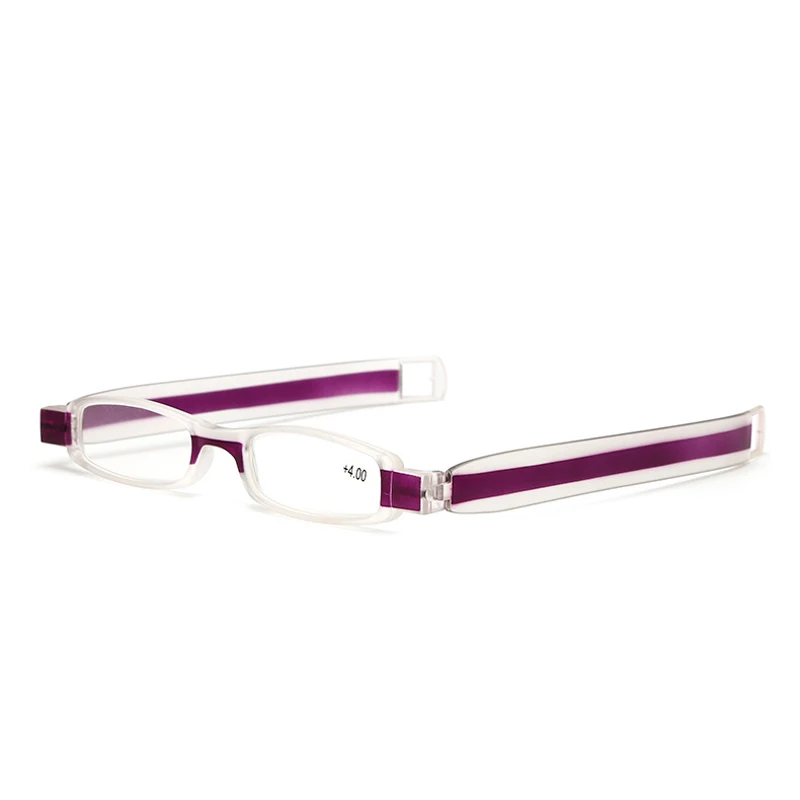 Zilead складные очки для чтения с вращением на 360 градусов, диоптрийные мужские и женские складные очки для чтения при дальнозоркости 1,0 1,5 2,0 2,5 3,0 3,5 - Цвет оправы: purple
