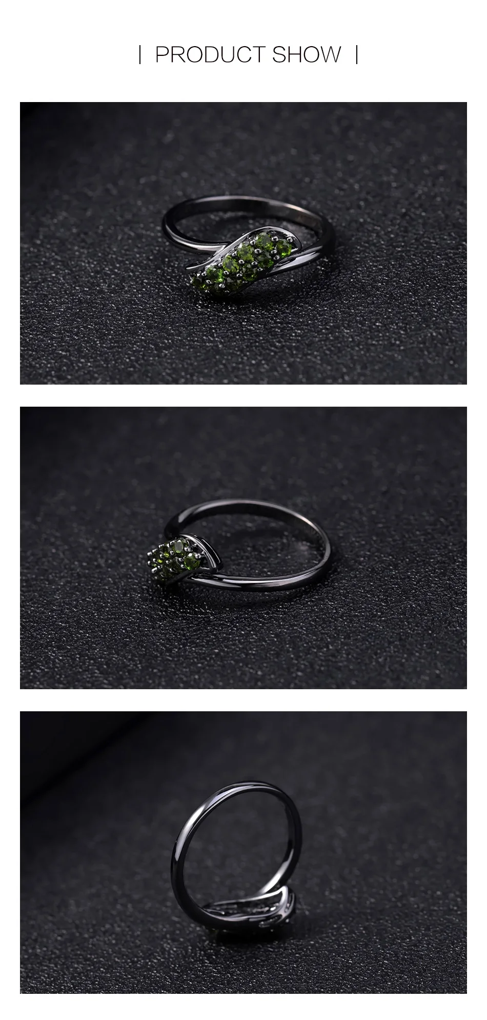 GEM'S BALLET 0.53Ct натуральный хром диопсид драгоценный камень кольцо 925 пробы серебро простые элегантные кольца для женщин ювелирные украшения