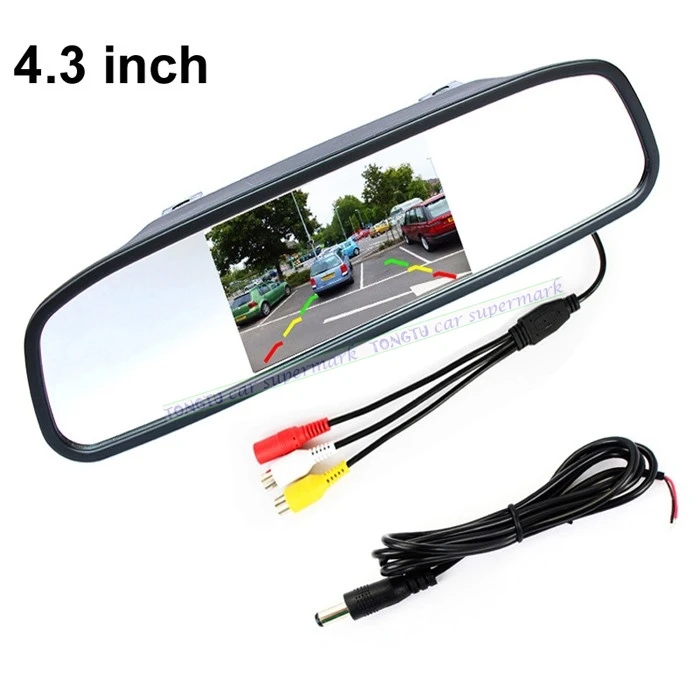 4.3" TFT LCD Color Car Rear Rearview Mirror Monitor with 2 Video Input