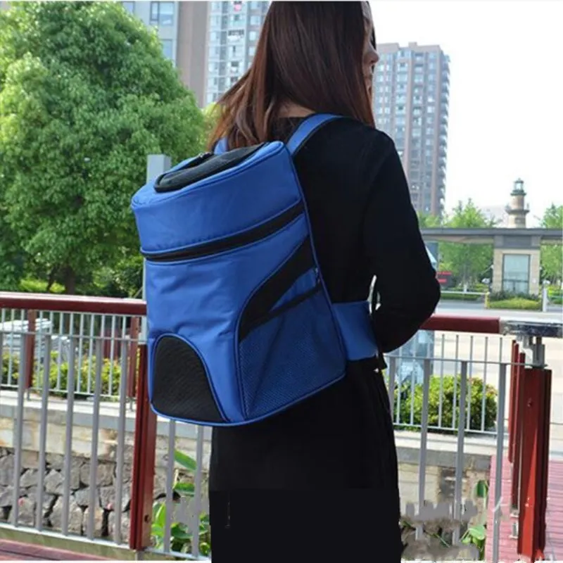 

Dog Carrier Bags Blue Portable Travel Dog Carriers Purse Durable Oxford Backpacks Breathable Tote Bag for Small Dogs Cat