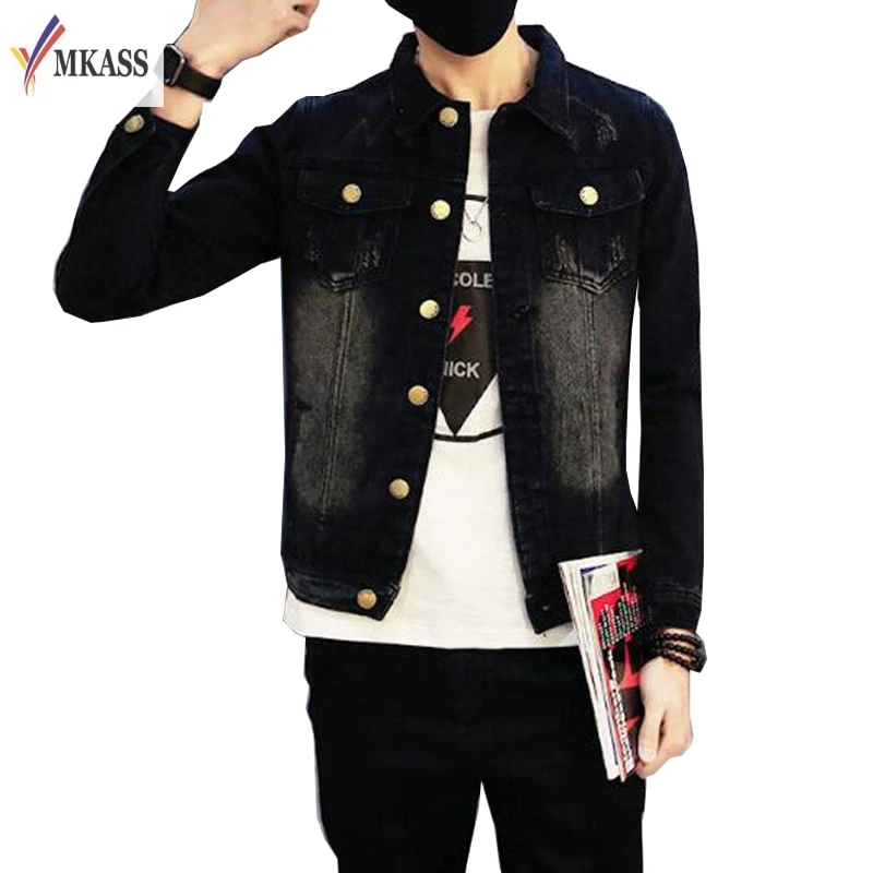 Denim Jacket Men College Outwear Jeans Jacket And Coats