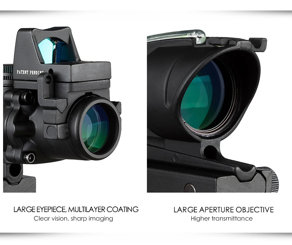 Trijicon ACOG 4X32 оптический прицел CAHEVRON сетка волокно зеленый красный с подсветкой Оптический прицел с RMR мини Красный точка зрения