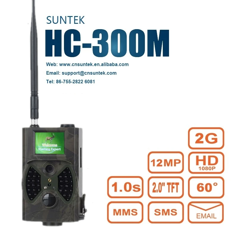 

SUNTEKCAM HC300M Camera Trap Wildlife IP54 Waterproof Hunting Camera Infrared GSM MMS 2G Trail Tracking 12MP 1080P Photo Trap