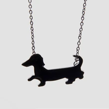 Ожерелья с таксой черного цвета подвески Doxie в виде сосисок