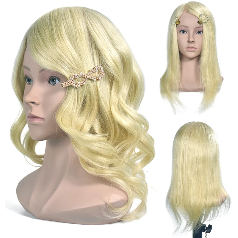Mannequin Head Blonde 100% Real Human Hair Hairdresser Training Head Manikin Cosmetology Doll Head (Table Clamp Stand Included)
Mannequin Head Blonde 100% Real Human Hair Hairdresser Training Head Manikin Cosmetology Doll Head (Table Clamp Stand Included)